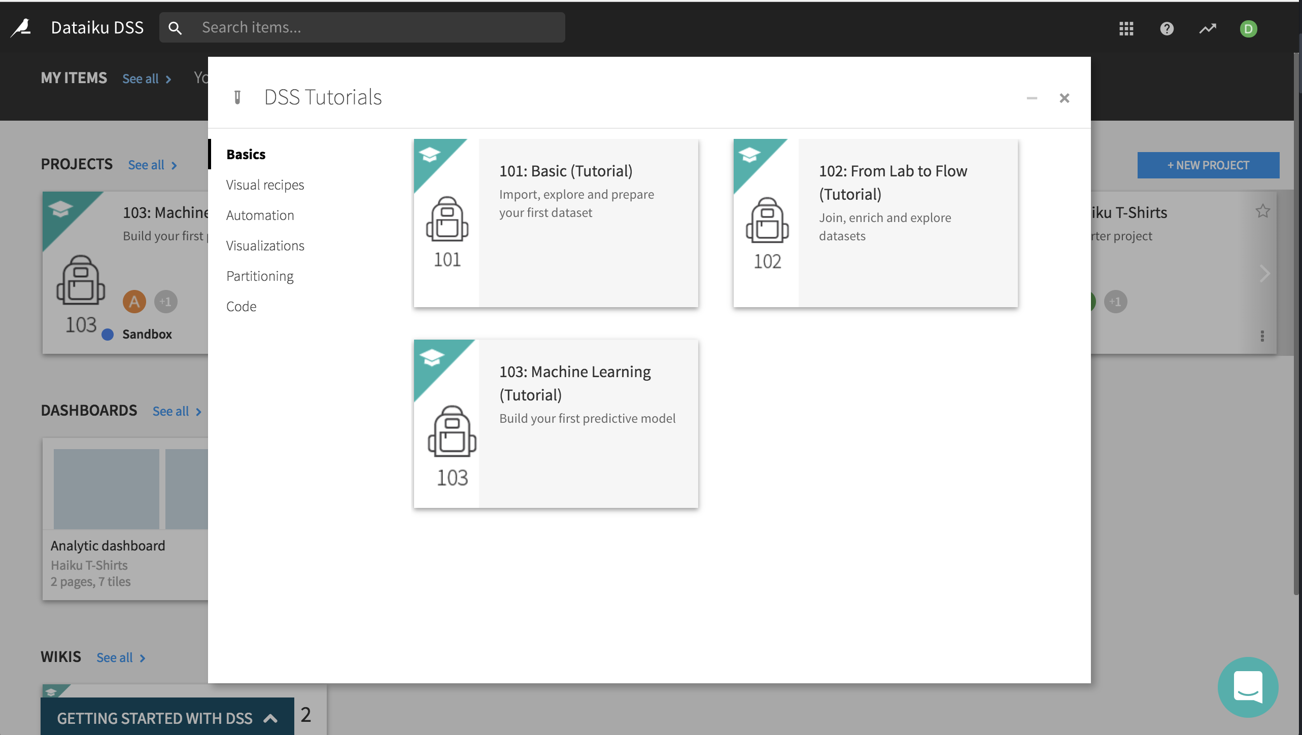 tutorial basics dataiku your