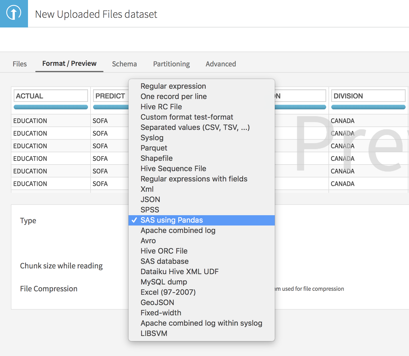 plugin sas format dataiku udf file format