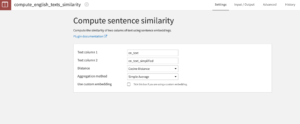 Compute Sentence Similarity Recipe