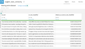 Similarity Recipe Output