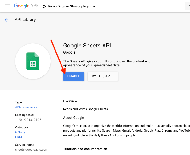 Google Sheets API