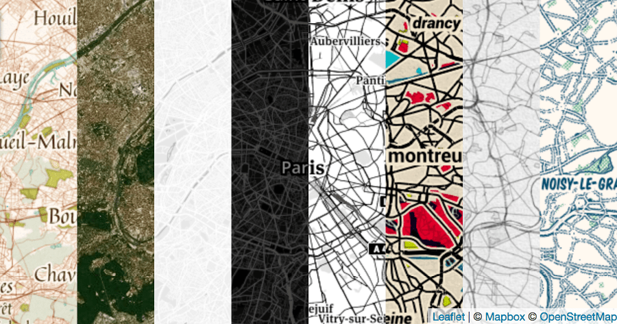 Overview of a few Mapbox backgrounds available through this plugin.