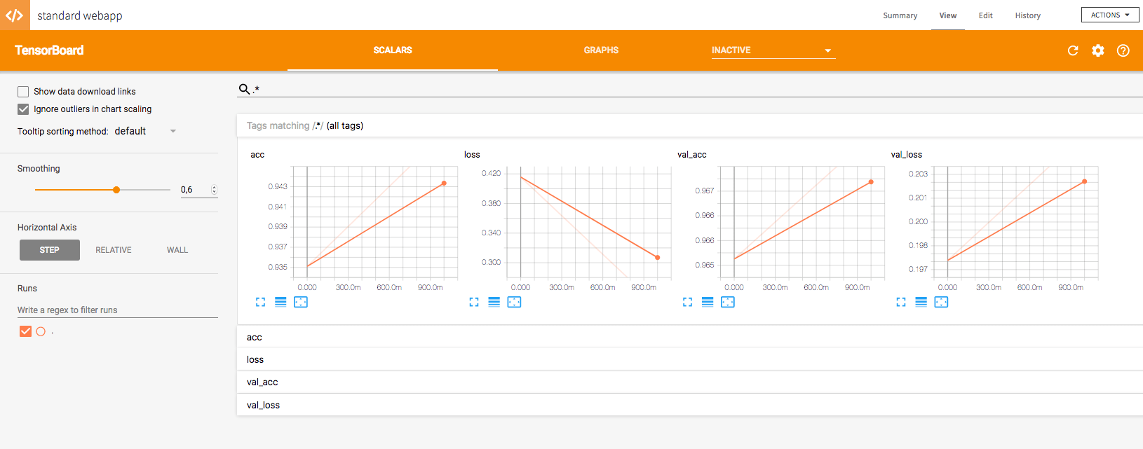 Tensorboard webapp in DSS