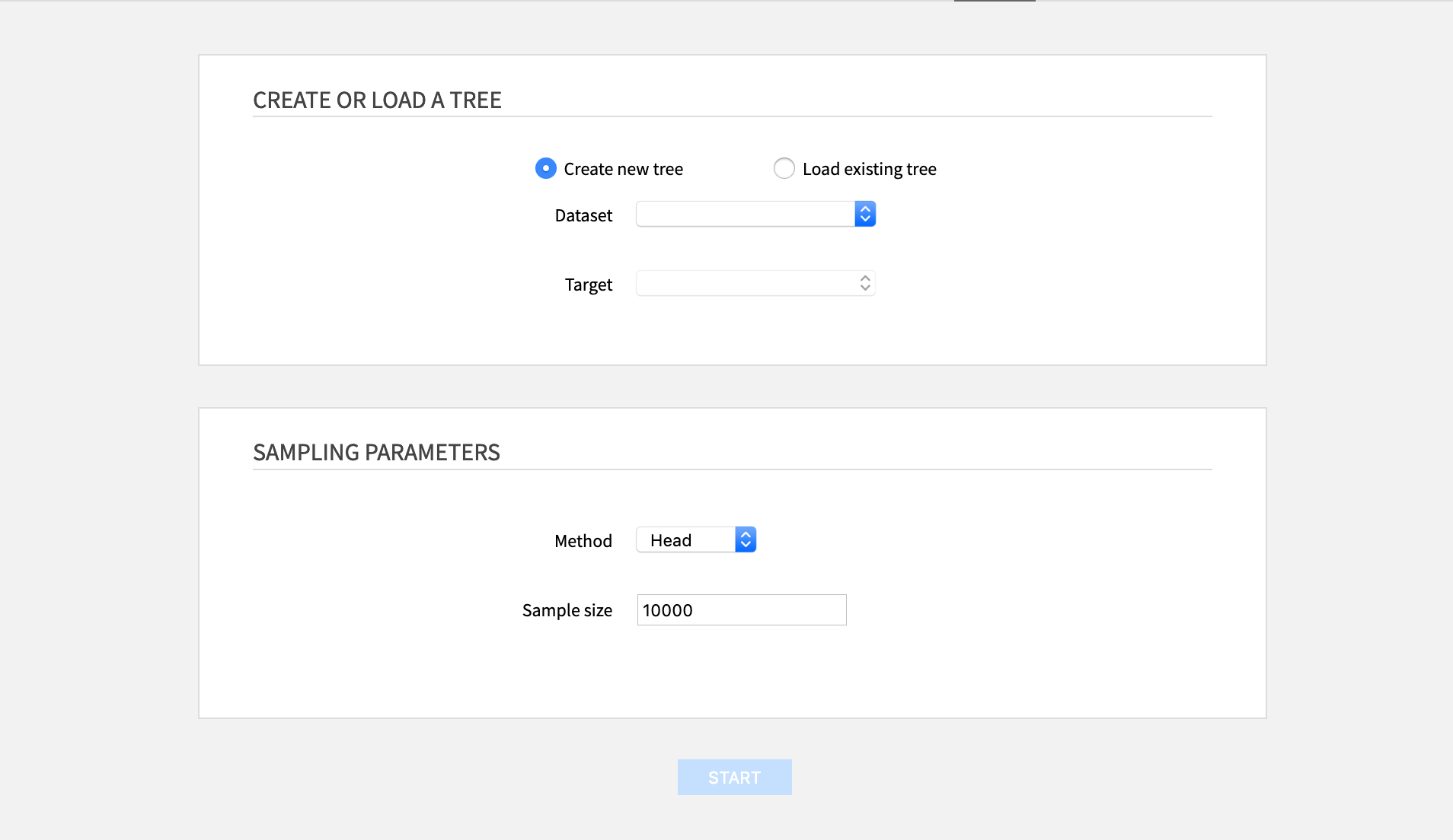 Create or load a tree