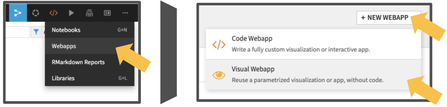 Visual web app creation