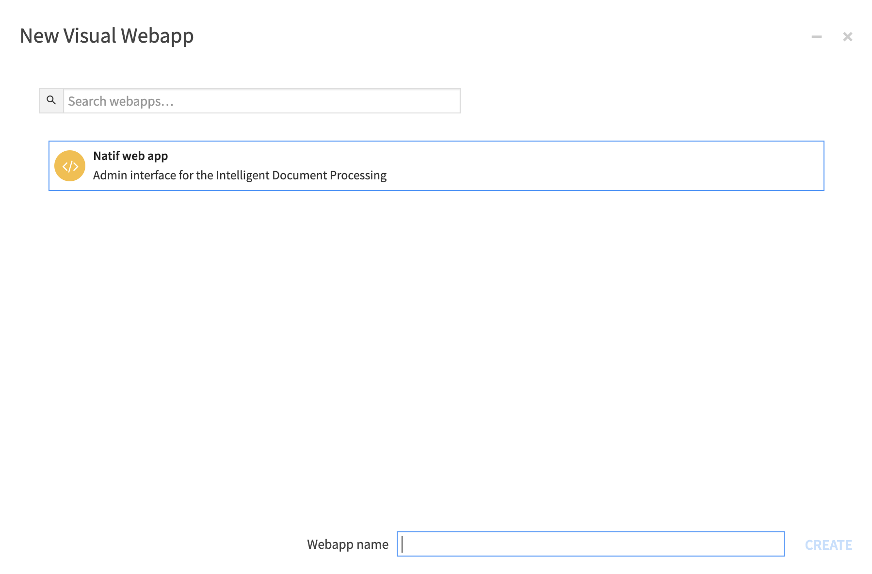 Create the Natif interface web app